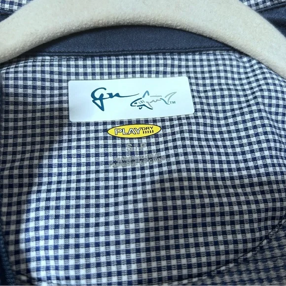 Greg Norman Womens Arielle Sleeveless Zip Golf Dress Size Small Navy Gingham - Picture 3 of 10